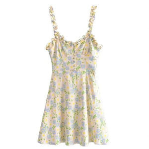 Zara Satin Effect Floral Mini  Dress Size Small